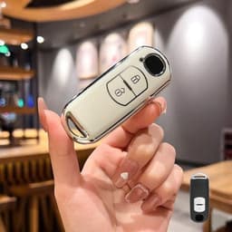 Ốp Bảo Vệ Chìa Khóa Xe Mazda 2 nút TM cho Mazda 2, Mazda 3, Mazda 6, CX-5, CX-8 TPU Mạ Crom Cao Cấp Smartkey 2 Nút Bấm 9