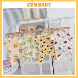 [CD01] Bộ quần áo cộc tay quần dài chất thun tăm lạnh mềm mịn thoáng mát cho bé trai bé gái từ 4kg - 15kg - CÚN BABY 1