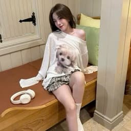 Set Đồ Mặc Nhà Nữ Hình Cún – AN TÂY – Áo Dài Form Rộng, Mặc Thoải Mái #HQ4 - Họa Tiết Kẻ Caro 3