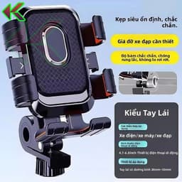 Giá Đỡ Điện Thoại Gắn Tay Lái Xe Máy, Xe Đạp Xoay 360 - Chống sốc, Chắc Chắn - Tặng Kèm Dù Che 1