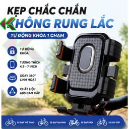Giá Đỡ Điện Thoại Gắn Tay Lái Xe Máy, Xe Đạp Xoay 360 - Chống sốc, Chắc Chắn - Tặng Kèm Dù Che 7