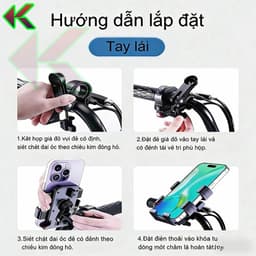 Giá Đỡ Điện Thoại Gắn Tay Lái Xe Máy, Xe Đạp Xoay 360 - Chống sốc, Chắc Chắn - Tặng Kèm Dù Che 4