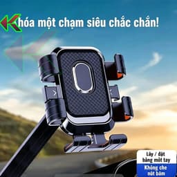 Giá Đỡ Điện Thoại Gắn Tay Lái Xe Máy, Xe Đạp Xoay 360 - Chống sốc, Chắc Chắn - Tặng Kèm Dù Che 2
