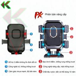 Giá Đỡ Điện Thoại Gắn Tay Lái Xe Máy, Xe Đạp Xoay 360 - Chống sốc, Chắc Chắn - Tặng Kèm Dù Che 6