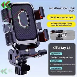 Giá Đỡ Điện Thoại Gắn Tay Lái Xe Máy, Xe Đạp Xoay 360 độ - Chắc Chắn, Chống sốc - Tặng Kèm Dù Che 1
