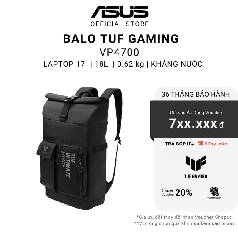 Balo Asus TUF gaming VP4700 90XB06Q0-BBP010 CHÍNH HÃNG