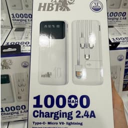 Pin dự phòng sạc nhanh 2.4A HBT-010 10.000mah và Wekome WP-101 10.000mAh 7