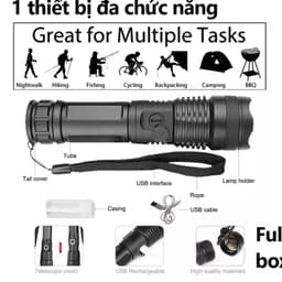 Đèn Pin Cầm Tay Siêu Sáng S39 và Đèn 6 Chức Năng Sử Dụng Tiện Lợi Có LEd % Pin 1138 2