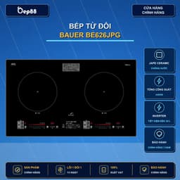Bếp từ đôi Bauer BE626JPG | New model 2026 | Nhập khẩu Malaysia | Măt kính Nhật chống xước | BH 3 năm 1