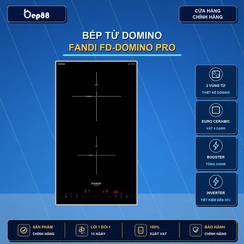 Bếp từ dọc FANDI PRO | Bếp từ domino | Inverter tiết kiệm điện | Bảo hành 3 năm