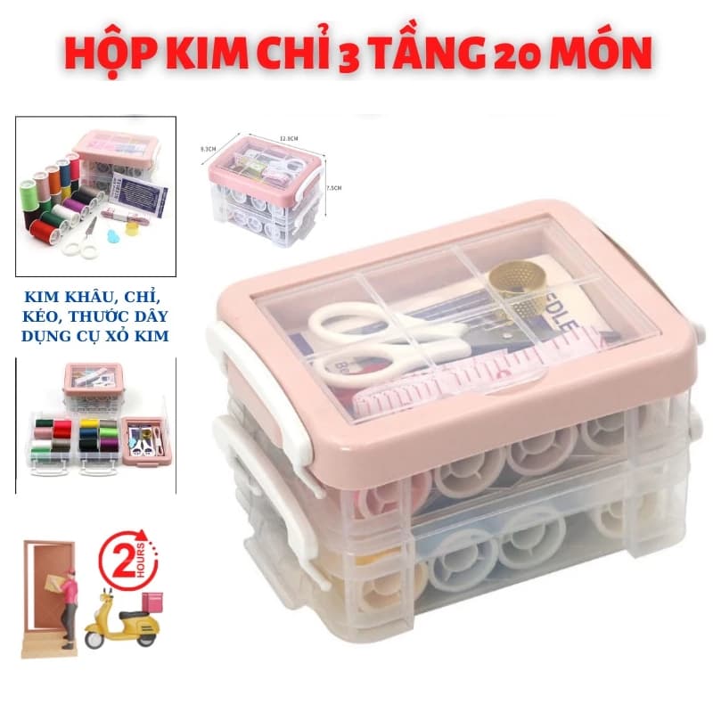 Hộp Kim Chỉ 3 Tầng 20 Món