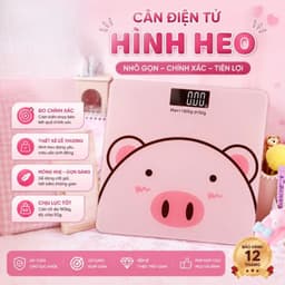 Cân điện tử sức khỏe - Cân thông minh hình lợn hồng kute [ HÀNG TỐT ] 1