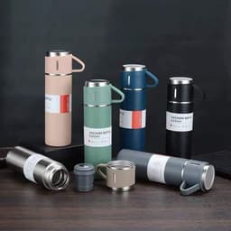 Bình giữ nhiệt inox 316 hoạ tiết hoa trà 800ml/ 600ml và Set Bình Giữ Nhiệt + 2 Ly Cách Nhiệt Vacuum Flask 500ml 9
