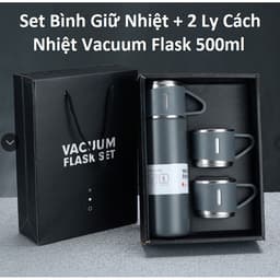 Bình giữ nhiệt inox 316 hoạ tiết hoa trà 800ml/ 600ml và Set Bình Giữ Nhiệt + 2 Ly Cách Nhiệt Vacuum Flask 500ml 8