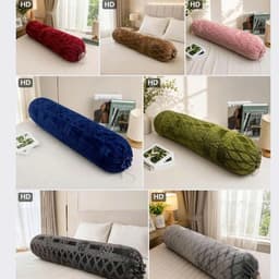 Vỏ Gối Ôm Nỉ Nhung COCO 35x100cm Dây Rút 2 Đầu Màu Đỏ Mận, Mềm Mịn Ấm Áp, Nhiều Màu Lựa Chọn 4
