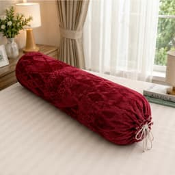 Vỏ Gối Ôm Nỉ Nhung COCO 35x100cm Dây Rút 2 Đầu Màu Đỏ Mận, Mềm Mịn Ấm Áp, Nhiều Màu Lựa Chọn 1