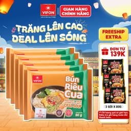[VOUCHER HOT 10%] Set 5 Gói Bánh Đa Cua/Bánh Đa Tôm/Bún Riêu Cua VIFON 3