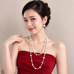 Dây Chuyền Ngọc 2 Tầng Phong Cách Sang Trọng, Thanh Lịch – Phụ Kiện Phối Áo Dài, Váy Đầm, Đi Tiệc 3