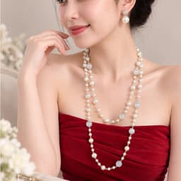 Dây Chuyền Ngọc 2 Tầng Phong Cách Sang Trọng, Thanh Lịch – Phụ Kiện Phối Áo Dài, Váy Đầm, Đi Tiệc 4
