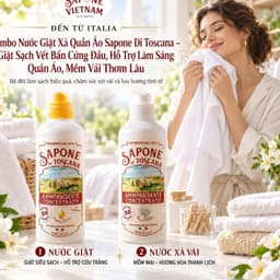 Combo Nước Giặt Xả Quần Áo Sapone Di Toscana – Giặt Sạch Vết Bẩn Cứng Đầu, Hỗ Trợ Làm Sáng Quần Áo, Mềm Vải Thơm Lâu 3