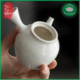 Ấm trà sứ Bạch ngọc cán cầm 1500ml 5