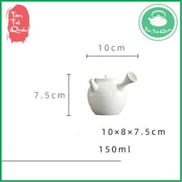 Ấm trà sứ Bạch ngọc cán cầm 1500ml 7