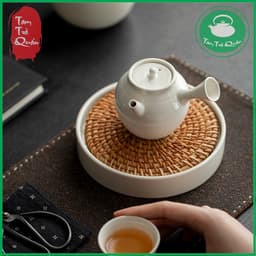Ấm trà sứ Bạch ngọc cán cầm 1500ml 6