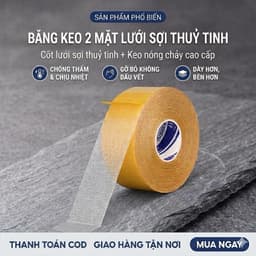 Băng Keo 2 Mặt Lưới Sợi Thủy Tinh Siêu Dính 20M – Dán Thảm Đám Cưới Triển Lãm Sự Kiện Không Để Lại Keo 5