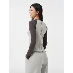 Áo Phông Dài Tay Nữ Tay Raglan Phối Màu Form Simfit WCLT26F009 4
