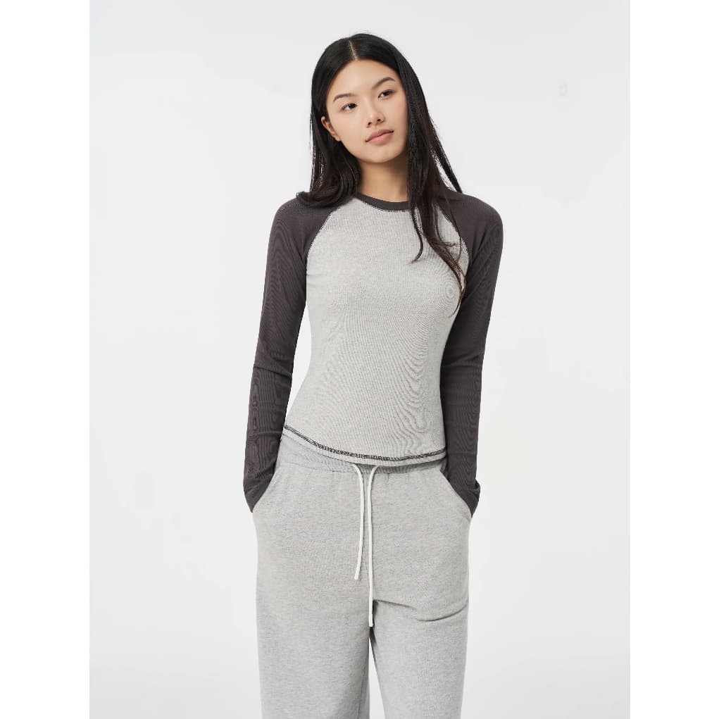 Áo Phông Dài Tay Nữ Tay Raglan Phối Màu Form Simfit WCLT26F009