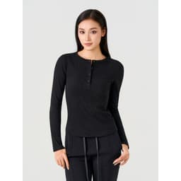 Áo Phông Nữ Yody Tay Dài Có Cúc Slim Co Giãn Mềm Mại WCLT26F006 1