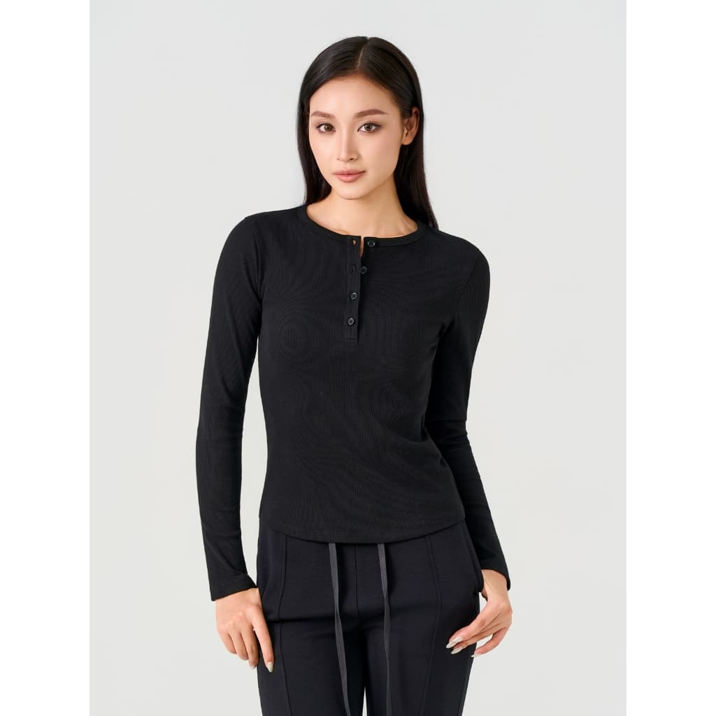 Áo Phông Nữ Yody Tay Dài Có Cúc Slim Co Giãn Mềm Mại WCLT26F006