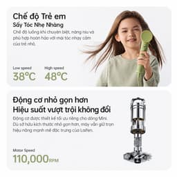 [Livestream] Máy Sấy Tóc Laifen Mini Siêu Nhỏ Gọn 299g, Sấy Nhanh, Kiểm Soát Nhiệt, Bảo Hành 24 Tháng 2
