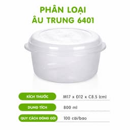 Âu Nhựa Đựng Cơm Canh Có Nắp Việt Nhật 6402 Chất Liệu Nhựa PP Trong Suốt Đa Năng GD403 8