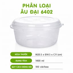 Âu Nhựa Đựng Cơm Canh Có Nắp Việt Nhật 6402 Chất Liệu Nhựa PP Trong Suốt Đa Năng GD403 9