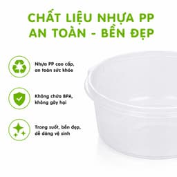 Âu Nhựa Đựng Cơm Canh Có Nắp Việt Nhật 6402 Chất Liệu Nhựa PP Trong Suốt Đa Năng GD403 6