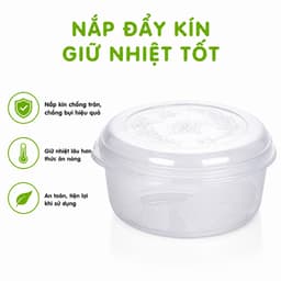 Âu Nhựa Đựng Cơm Canh Có Nắp Việt Nhật 6402 Chất Liệu Nhựa PP Trong Suốt Đa Năng GD403 4