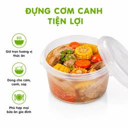 Âu Nhựa Đựng Cơm Canh Có Nắp Việt Nhật 6402 Chất Liệu Nhựa PP Trong Suốt Đa Năng GD403 3