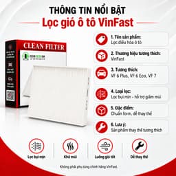 Lọc Gió Điều Hòa VinFast VF6 Eco VF6 Plus VF7 Mã BIN70036018 – Màng Lọc Cabin Vinfast VF7 Thay Thế 7