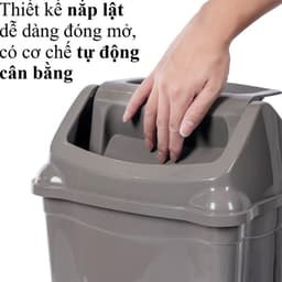 Thùng Rác Nắp Lật Việt Nhật 5343/44, Sọt Rác To Để Phòng Ngủ Bàn Làm Việc Nhà Vệ Sinh - TADAHOME 3