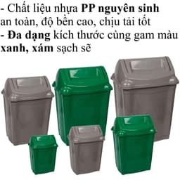 Thùng Rác Nắp Lật Việt Nhật 5343/44, Sọt Rác To Để Phòng Ngủ Bàn Làm Việc Nhà Vệ Sinh - TADAHOME 2