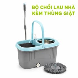Bộ Chổi Lau Nhà Xoay 360 Độ 9559 Việt Nhật Kèm Thùng Giặt Inox Cán Inox Điều Chỉnh Chiều Dài GD323 2