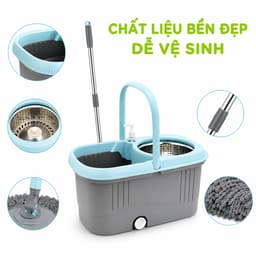 Bộ Chổi Lau Nhà Xoay 360 Độ 9559 Việt Nhật Kèm Thùng Giặt Inox Cán Inox Điều Chỉnh Chiều Dài GD323 7