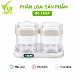 Bộ 4 Hũ Đựng Gia Vị Kèm Thìa Có Nắp Đạy 2937 Hokori GD315 - Hộp Đựng Gia Vị Nhựa Trong Suốt Hokori 7