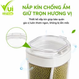 Bộ 4 Hũ Đựng Gia Vị Kèm Thìa Có Nắp Đạy 2937 Hokori GD315 - Hộp Đựng Gia Vị Nhựa Trong Suốt Hokori 3