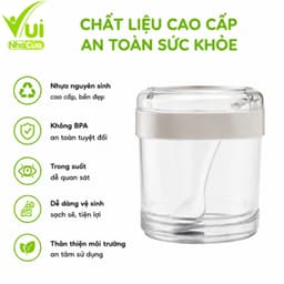 Bộ 4 Hũ Đựng Gia Vị Kèm Thìa Có Nắp Đạy 2937 Hokori GD315 - Hộp Đựng Gia Vị Nhựa Trong Suốt Hokori 5