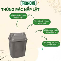 Thùng Rác Nắp Lật Việt Nhật 5343/44, Sọt Rác To Để Phòng Ngủ Bàn Làm Việc Nhà Vệ Sinh - TADAHOME 4