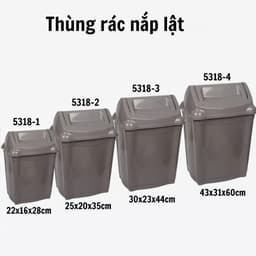 Thùng Rác Nhựa Việt Nhật Nắp Lật 5318, Sọt Rác Mini Để Phòng Ngủ Bàn Làm Việc Nhà Vệ Sinh - TADAHOME 5