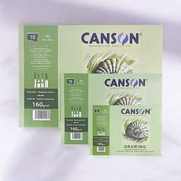 GIẤY CANSON VÂN MỊN 160GSM / 224GSM TẬP 10 TỜ| GIẤY VẼ MỸ THUẬT LUYỆN CHÌ, MÀU NƯỚC 7