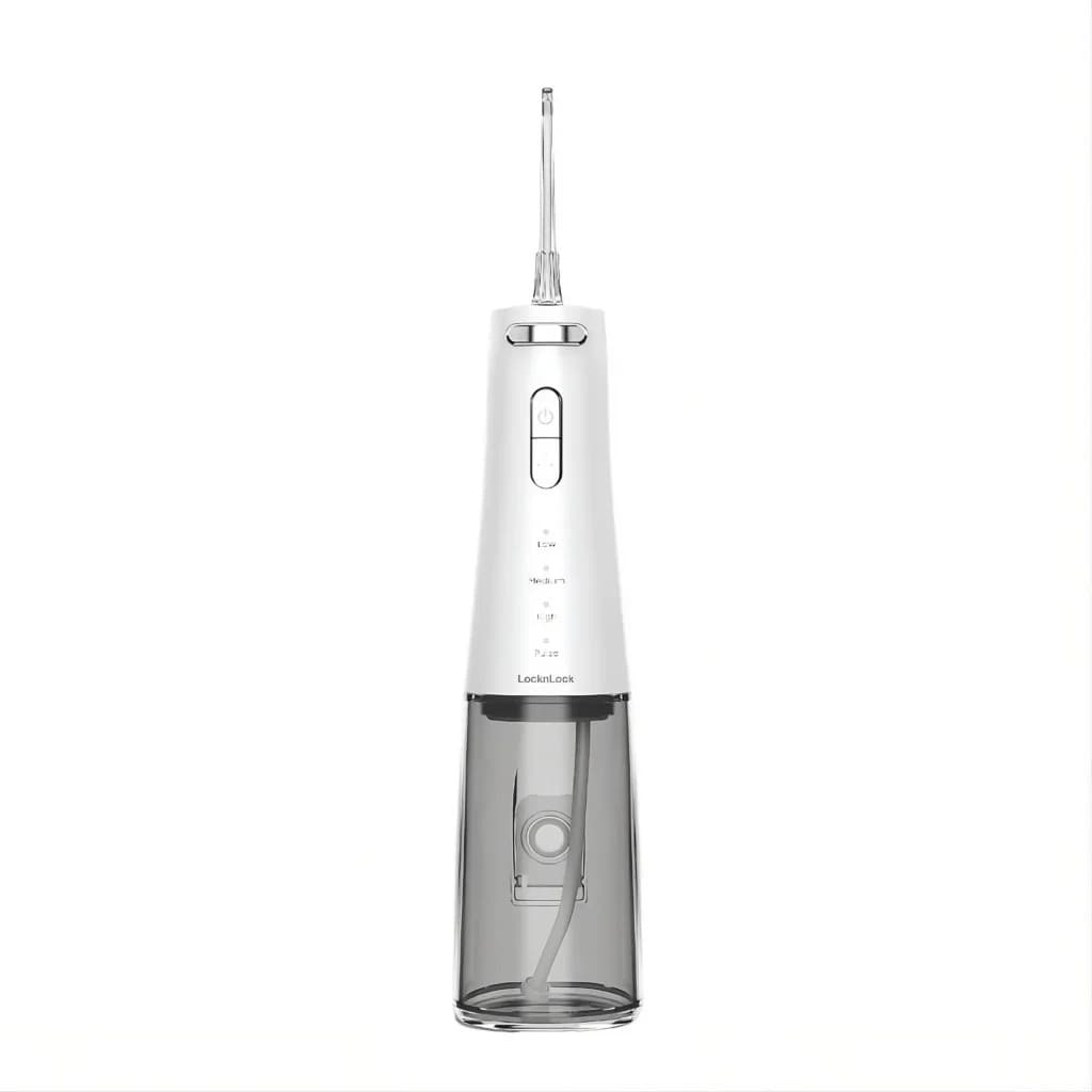 Máy tăm nước cầm tay LocknLock 300ml 4 chế độ ENR136WHT, chống nước IPX7, hàng chính hãng - JoyMall